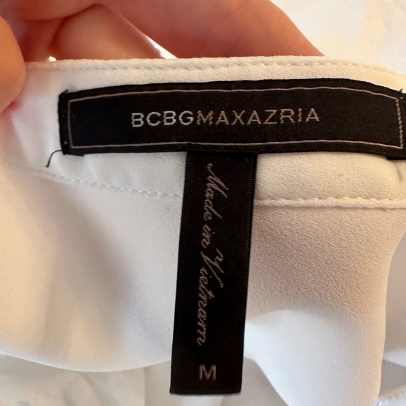 BCBG Jaklyn Draped Blouse in Alabaster - Size M - Picture 7 of 11